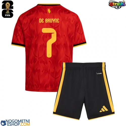 Otroški Nogometni dresi Belgija Kevin De Bruyne #7 Domači SP 2026 Kratek Rokav (+ Kratke hlače)